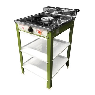 gas stove FREESTANDING GAS STOVE LUCKY FLAME LF-502 GREEN Kitchen appliances Kitchen equipment เตาแก๊ส เตาแก๊สตั้งพื้น 1