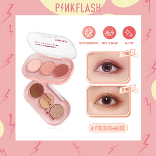 สีชมพู #Pinkgame พาเลตต์อายแชโดว์ กลิตเตอร์ เนื้อแมตต์ ประกายมุก แวววาว สําหรับแต่งหน้า