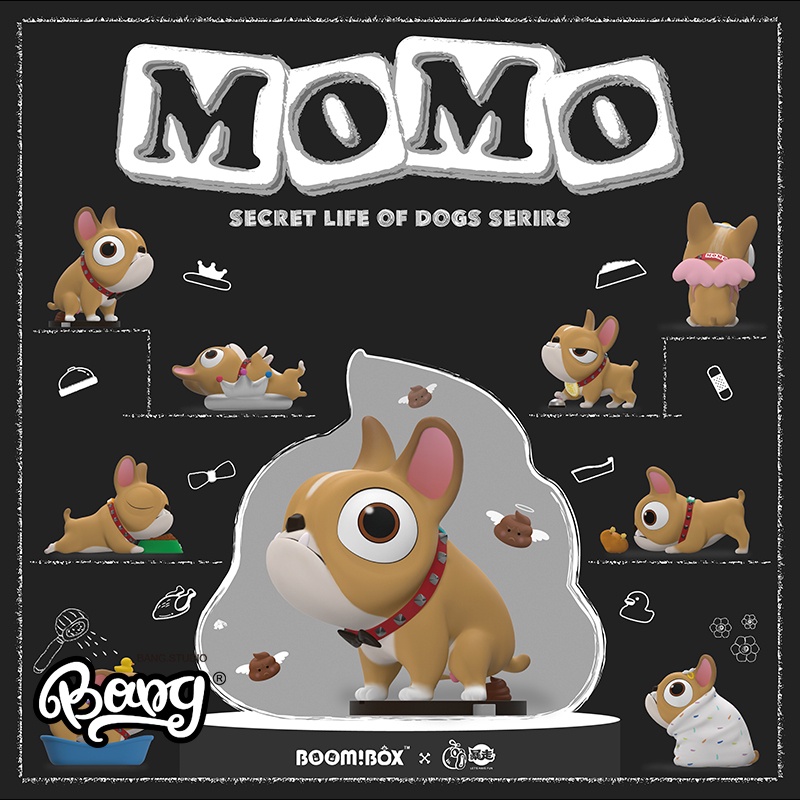 ↂSpot BOOM BOX MOMO มีหุ่นสุนัขน่ารักชุดกล่องตาบอดต่อสู้ฟิกเกอร์ ...