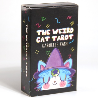 The Weird Cat Tarot Deck Deck การ์ดเกมทาโรต์สําหรับครอบครัวเกม