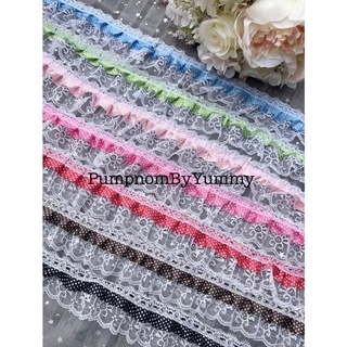 ลูกไม้ 1/36 ระบาย ชั้นๆ ลูกไม้ตกแต่งเสือผ้า กุ๊นขอบ สีขาว ราคาต่อหลา ตกแต่งกระเป๋า