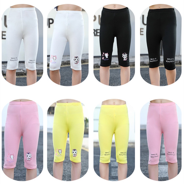 LFKids Cropped Leggings 100-160 ซม. Modal Girls กางเกงขาสั้นรัดรูปสําหรับฤดูร้อน