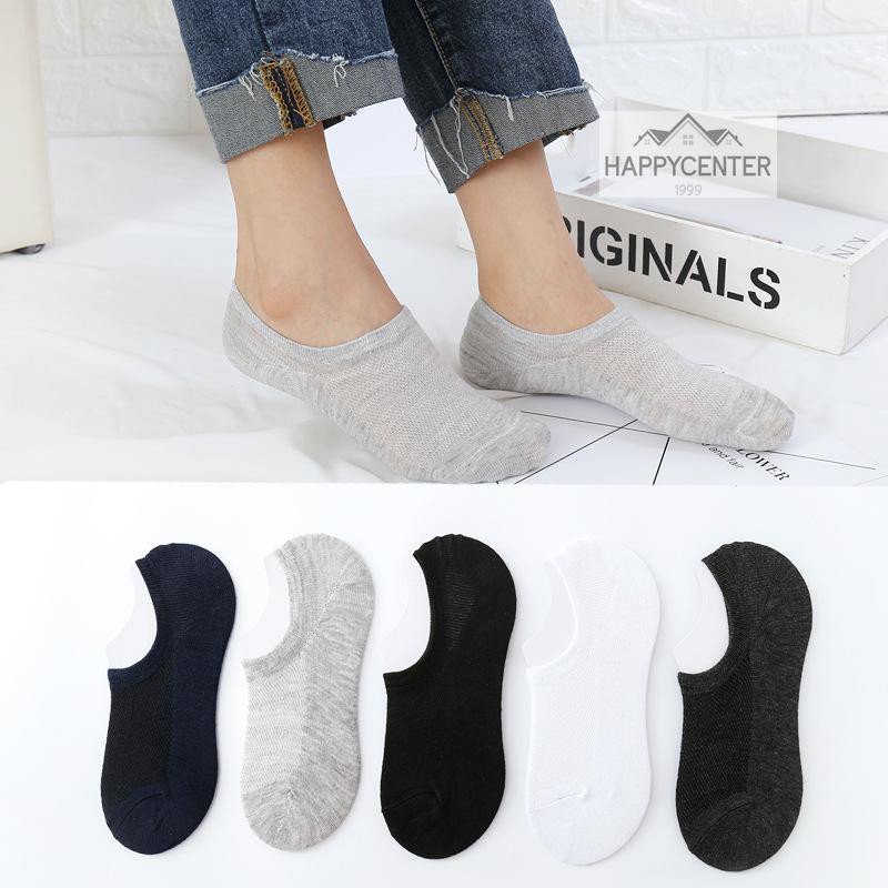 ?ถุงเท้าซ่อน เว้าข้อ สไตล์ญี่ปุ่น ผ้า Cotton นิ่ม มียางกันหลุดที่ส้นเท้าด้านใน ใส่มิดชิดกระชับในรองเท้า Hc99. 