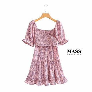 MASS Fashion : เดรสสั้นสีม่วง Dress - Purple Margaret