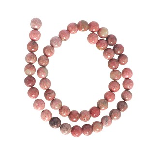 ลูกปัดหินแท้เม็ดกลม หินโรโดไนท์ (Rhodonite) 8 mm - (LZ-0274 สีม่วง)