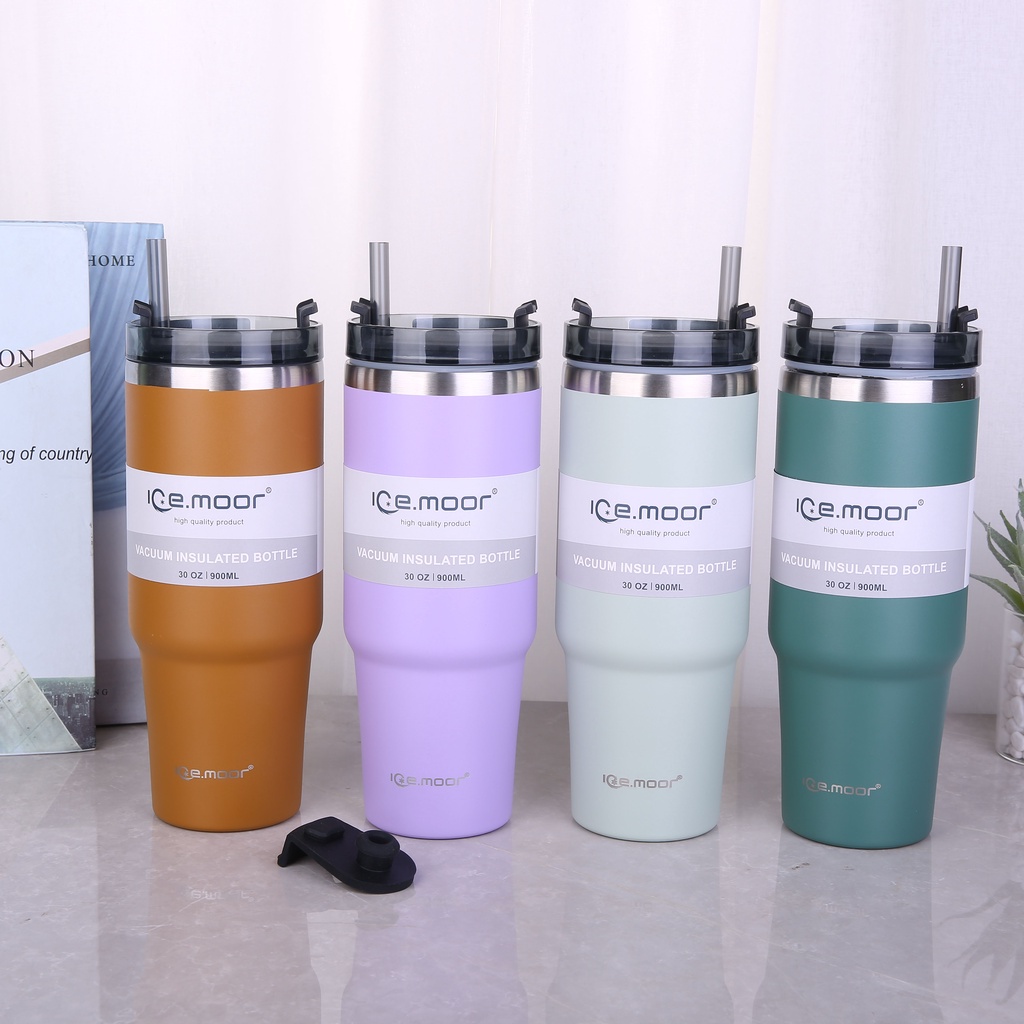 ICE MOOR 💥พร้อมส่ง ส่งไว💥 แก้วน้ำ แก้วน้ำเก็บอุณหภูมิ ร้อน-เย็น แก้วเยติ เก็บร้อน-เย็น ดีเยี่ยม 600ml/890ml