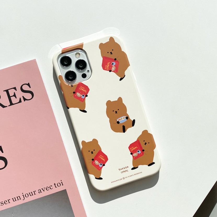 🇰🇷【 Korean Phone Case For Compatible for iPhone, Samsung 】 Cereal Quokka Slim Card Storage Clear Jelly Slide Bumper Protective Griptok kickstand Holder Cute Hand Made Unique Galaxy 13 8 xs xr 11pro 11 12 12pro mini Korea Made