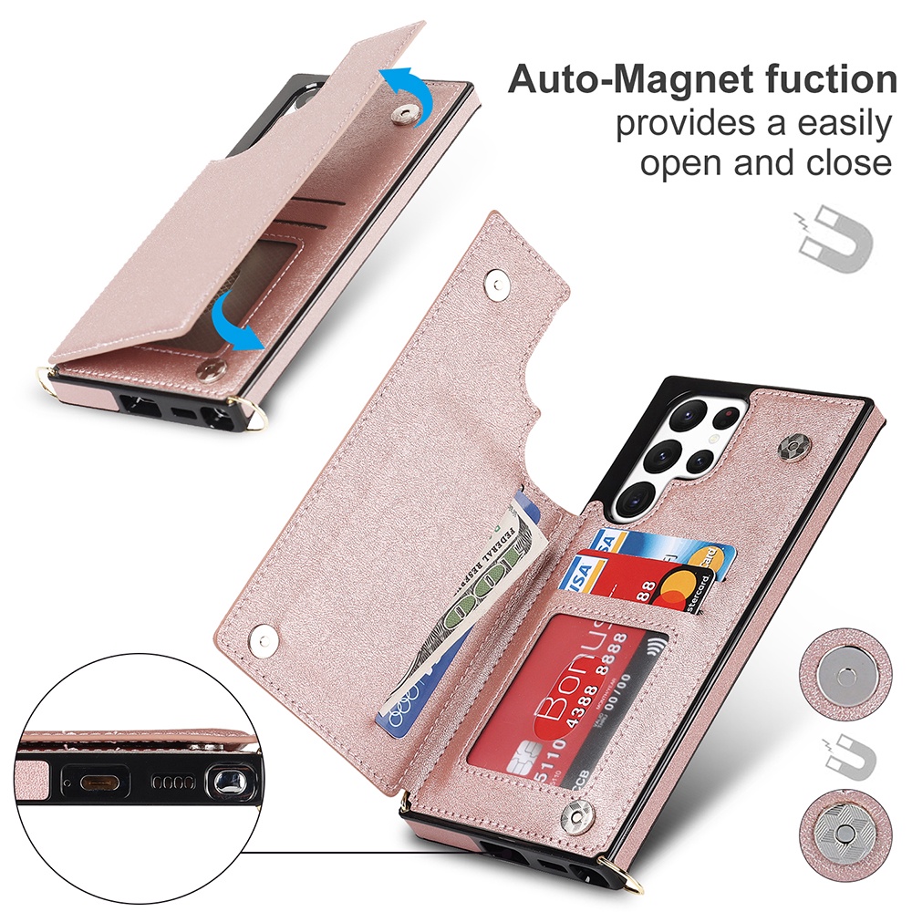 เคส Samsung เคสโทรศัพท์ เปลือกหนัง S23 Ultra เคสโทรศัพท์มือถือ พร้อมกระเป๋าสตางค์ และสายคล้อง สําหรับ Samsung Galaxy S25 Ultra S24 Plus S26 Ultra S23 Ultra S22 Plus S21 FE S23+ S20 Plus Note20 Ultra Case ราคา ถูกที่สุด ดีลบีเคเค แกลเลอรีภาพที่ 5