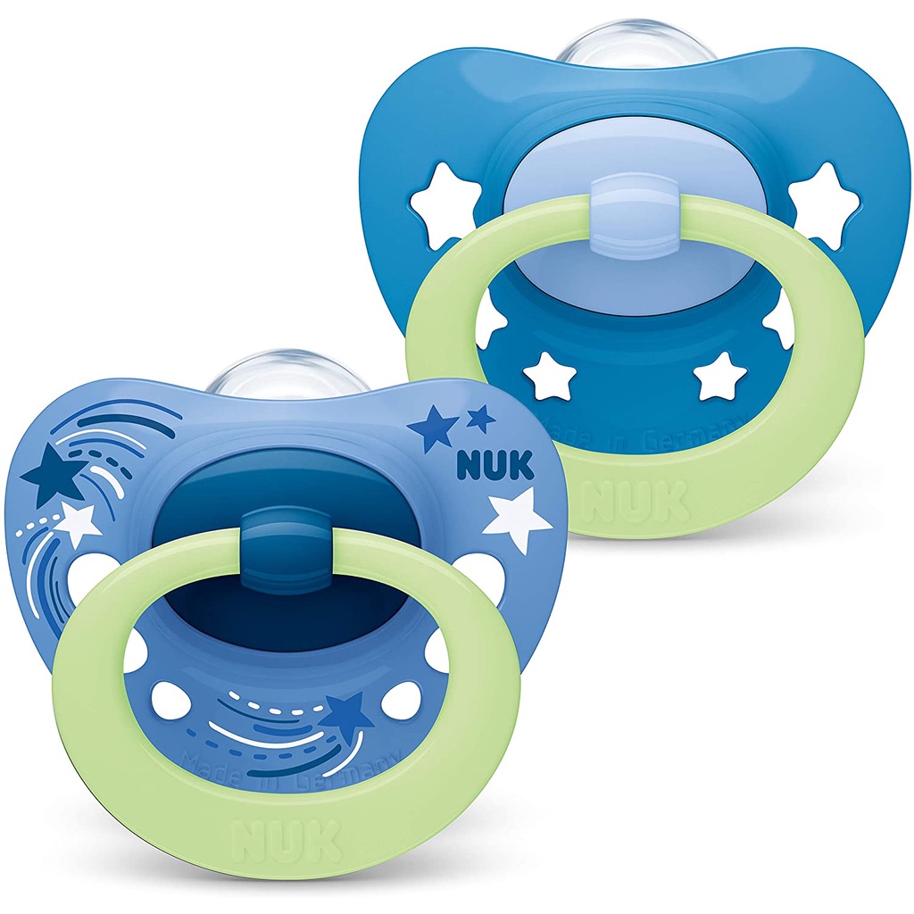 จุกหลอก NUK Signature Night 0-6m และ 6-18m แพคคู่ 💓เรืองแสงในที่มืดด้วยนะคะ💓 Made in Germany จุกหลอกจากเยอรมัน