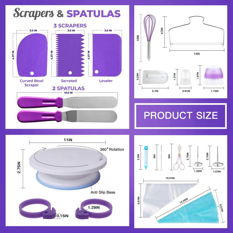 137 Pcs Fully Equipped Set Cake Turntable Set Cake Cream Decorating ...