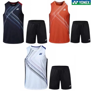 Yonex ใหม่ ชุดเสื้อแขนกุด ระบายอากาศ แบบแห้งเร็ว สําหรับเล่นกีฬาแบดมินตัน