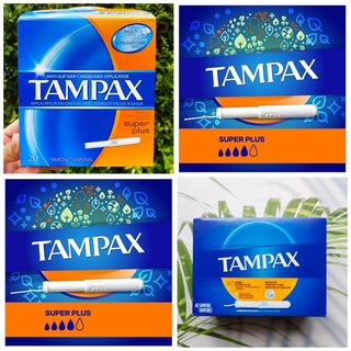 (Tampax®) Cardboard Super Plus Tampons 20, 40 Count ผ้าอนามัยแบบสอด สำหรับวันมามาก ปราศจากน้ำหอม สีย้อม และสารฟอกสี