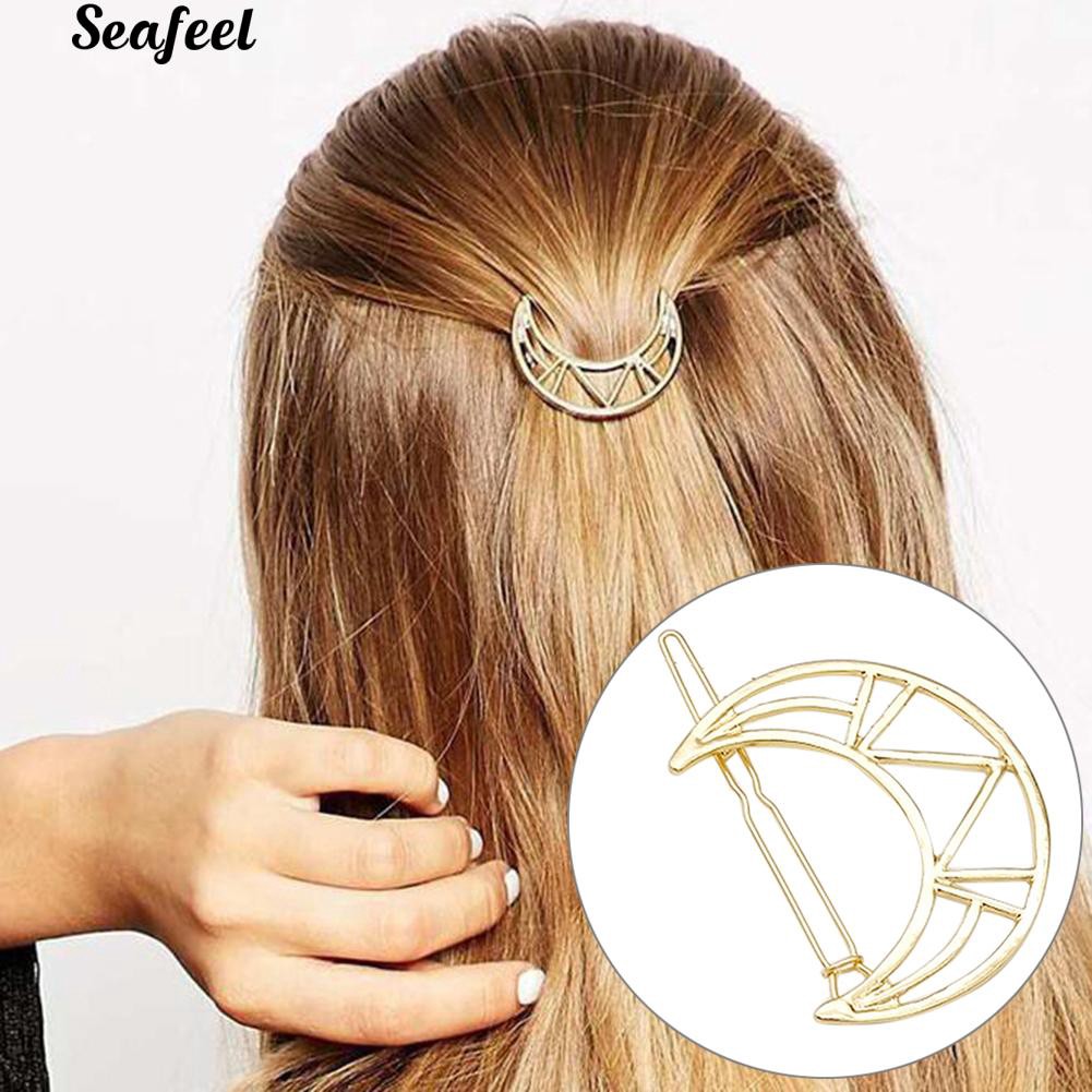 Sf Moon Star Circle Women Hairpin Hair Clip Barrette Fringe