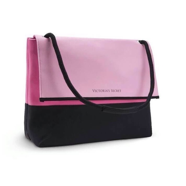 กระเป๋าสะพาย Victoria's Secret  Beach  Lunch Bag TOTE Purse pink and black