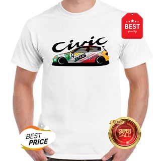 เสื้อแฟชั่นผญ - Civic EG6 Jaccs 90s JTCC รถแข่งเสื้อยืดผู้ชายแขนสั้นผ้าฝ้าย 100% ของผู้หญิงเสื้อทีพ