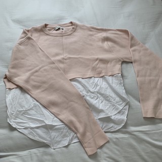 ZARA เสื้อกันหนาว knit pink sweater