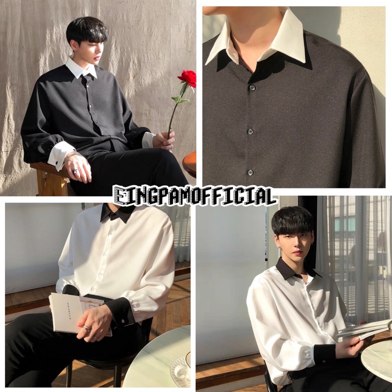 เสื้อเชิ้ตแขนยาว เสื้อเชิ้ตสไตล์เกาหลี