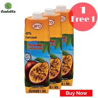 PASSIONFRUIT JUICE40% 1000 ml x3 bottle พิเศษ ซื้อ 1 เเถม 1 Special Buy 1 free 1