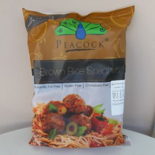 เส้นสปาเก็ตตี้อบแห้ง (จากข้าวกล้อง) Peacock" ขนาด 200 กรัม