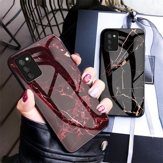 Amsung Galaxy A13 A23 A33 A53 A73 A03s A03 s A02s A02 5G เคสโทรศัพท์ หินอ่อน กระจกนิรภัย ไล่ระดับสี เคสกระจกนิรภัยแข็ง กันกระแทก Coverv