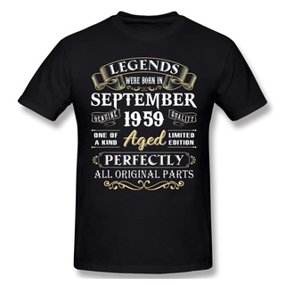 [S-5XL] เสื้อยืดแขนสั้น ผ้าฝ้าย พิมพ์ลาย Legends Were Born In September 1959 สําหรับผู้ชาย