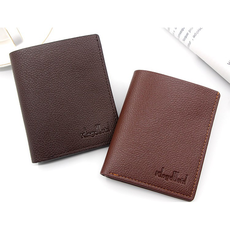 กระเป๋าสตางค์ใบสั้นสําหรับผู้ชายสไตล์เกาหลีมัลติฟังก์ชั่นใส่บัตรได้ # 067