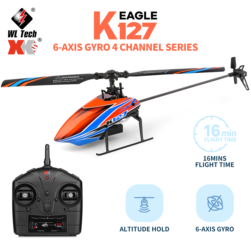 Wltoys K127 เฮลิคอปเตอร์บังคับวิทยุ 2.4G 4CH 6-Aixs Gyro Fixed Height Mini RTF ของเล่นเด็ก VS V911S