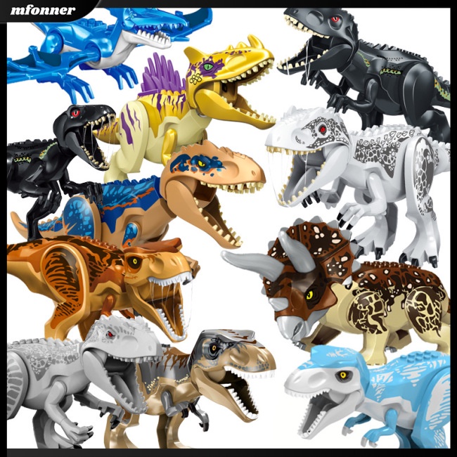 บล็อกตัวต่อเลโก้ รูปไดโนเสาร์ Jurassic Park Tyrannosaurus Rex ขนาดใหญ่ ของเล่นสําหรับเด็ก
