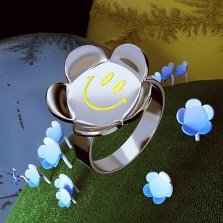 LURS Fluorescent smiley flower ring