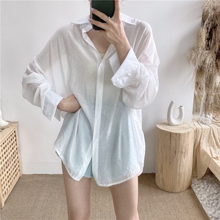 เสื้อเชิ้ตแบบบางสีพื้น มีหลากหลายสีให้เลือก