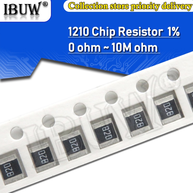 ชิปต้านทาน 1210 1% 1/2W SMD 110R-12K 100R 110R 200R 220R 360R 470R 910R 1K 2K 3K 4.7K 6.8K 10K 11K 1
