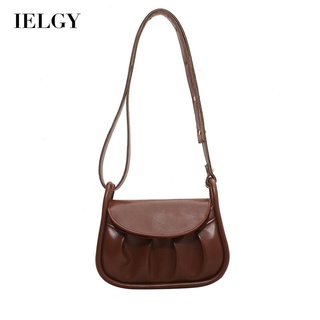 IELGY solid color all-match texture cloud-shaped crossbody female bag