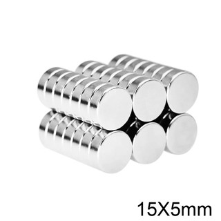 1ชิ้น แม่เหล็ก 15x5มิล Magnet Neodymium 15*5mm แม่เหล็กแรงสูง 15*5mm กลมแบน 15x5mm แม่เหล็กแรงดึงดูดสูง 15x5 มม.