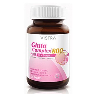 VISTRA Gluta Complex 800 Rice Extract วิสทร้า กลูต้าคอมเพลกบำรุงผิวกระจ่างใส (30 เม็ด)