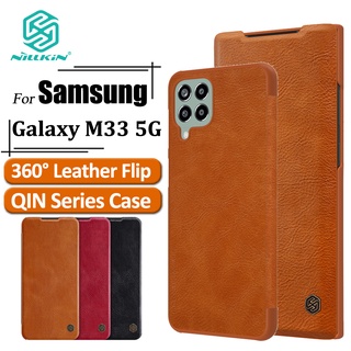 Nillkin เคสโทรศัพท์หนัง ฝาพับ พร้อมช่องใส่บัตร หรูหรา สําหรับ Samsung Galaxy M33 5G