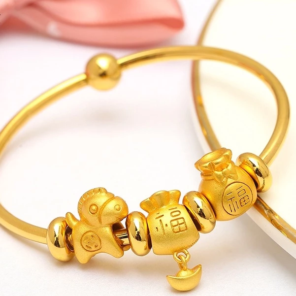 สร้อยข้อมือลูกปัดทรงกลมขนาดเล็ก สีทอง สำหรับทำเครื่องประดับ DIY thumbnail 3