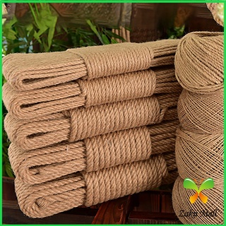 Zakii Mall เชือกป่าน เชือกกระสอบฝนเล็บแมว หรือสำหรับตกแต่งDIY เชือกเส้นใหญ่หนา  hemp rope