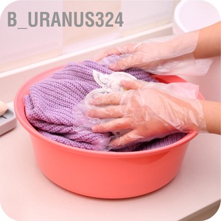 B_Uranus324 ถุงมือใส Pe แบบใช้แล้วทิ้ง ปลอดภัย สําหรับเตรียมอาหาร แพทย์ ร้านอาหาร ทําผม 50 ชิ้น ต่อถุง