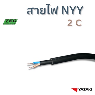 YAZAKI สายไฟ NYY 2core 1.5,2.5,4 sqmm. (แบ่งตัด 10m/หน่วย) 450/750 V 70ºC Solid and stranded conductor PVC insulated