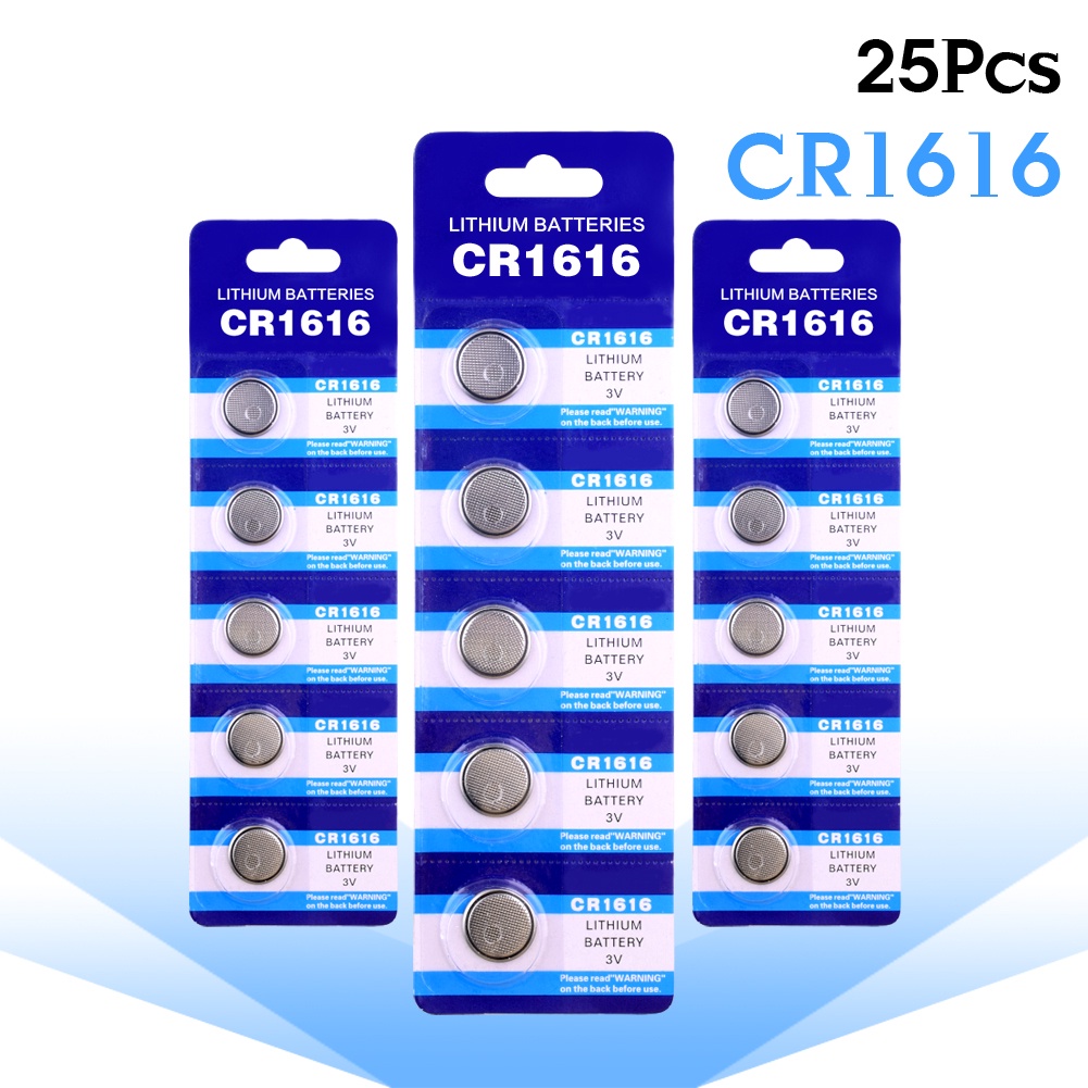 NEW 25Pcslot CR1616 Button Cell Battery For Watch Car Remote Key cr