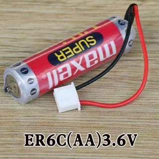 MAXELL  ER6C AA 14500 3.6V 1800mAh F2-40BL FX2N-48MT PLC CNCอุตสาหกรรมแบตเตอรี่ลิเธียมปลั๊ก