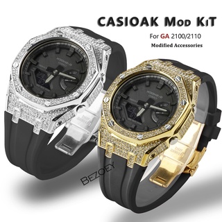 Mod Kit GEN4 GA2100 เคสยางล้อรถ ขอบเพชร โลหะ อุปกรณ์เสริม สําหรับ Casio Accessoires รุ่น 3 4