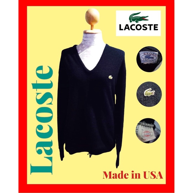 เสื้อไหมพรมLacoste แท้ งานเก่า(Made in USA) /มือสอง
