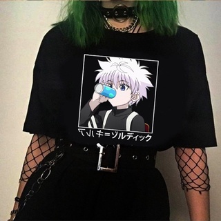 【🔥🔥】เสื้อยืดท็อป คอกลม แบบนิ่ม พิมพ์ลายการ์ตูนอนิเมะ Kawaii Hunter X Hunter Killua Zoldyck สําหรับผู้ชาย และผู้หญิง