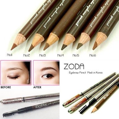 ZODA Eyebrow Pencil ดินสอเขียนคิ้ว โซดา นำเข้าจากเกาหลี มี 6 เบอร์ ของแท้100% ขายส่งชิ้นแรก 75.-