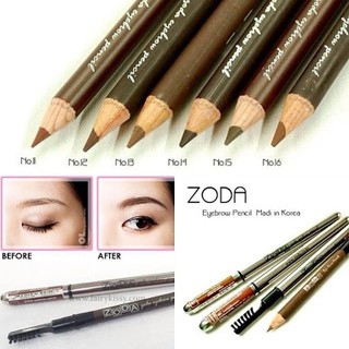 ZODA Eyebrow Pencil ดินสอเขียนคิ้ว โซดา นำเข้าจากเกาหลี มี 6 เบอร์ ของแท้100% ราคาส่งชิ้นแรก75.-