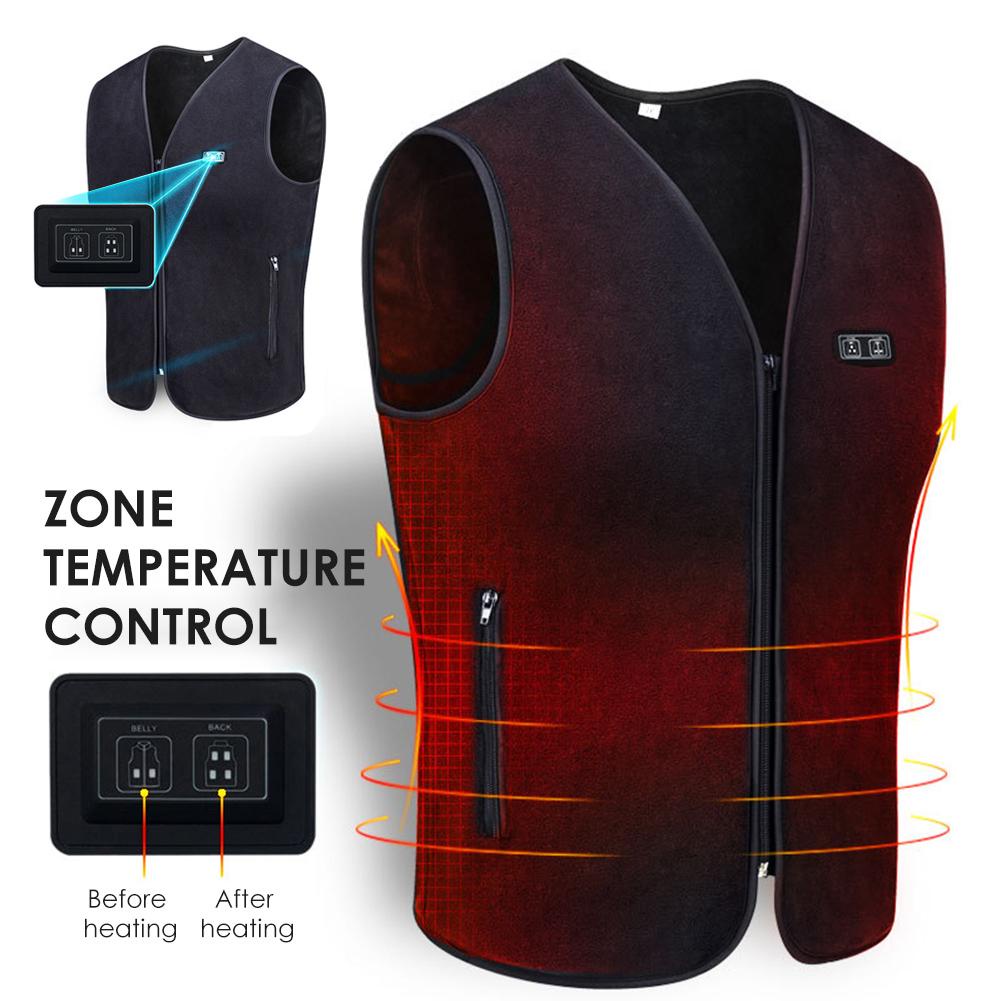 Men Heated Vest Electric Adjustable Temperature Control Thermal Jacket - View #8