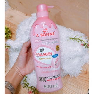 A Bonne milk power lightening lotion plus collagen 500ml. โลชั่นผสมคอลลาเจน