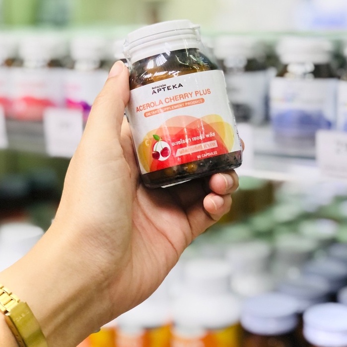 APTEKA  ACEROLA CHERRY PLUS 30 CAPSULES ช่วยเสริมสร้างภูมิคุ้มกัน ลดความรุนแรงและระยะเวลาการเป็นหวัด