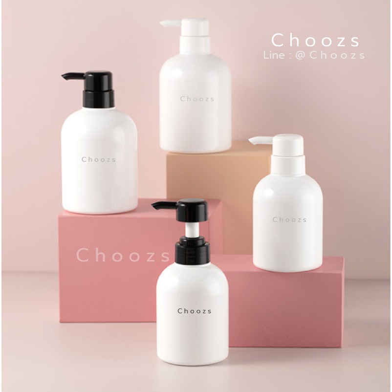 ฮิตสุด ขวดปั้ม 300/500ML สีขาว ฝาขาว ฝาดำ พลาสติกหนาคุณภาพดี ขวดแชมพู ขวดเจลแอลกอฮออล์ ขวดสบู่เหลว ขวดสบู่ ขวดสครับ